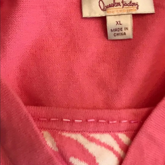 QUACKER FACTORY PINK FAUX BUTTON UP SWEATER LADIES- SIZE XL-SEQUINED - Picture 10 of 10